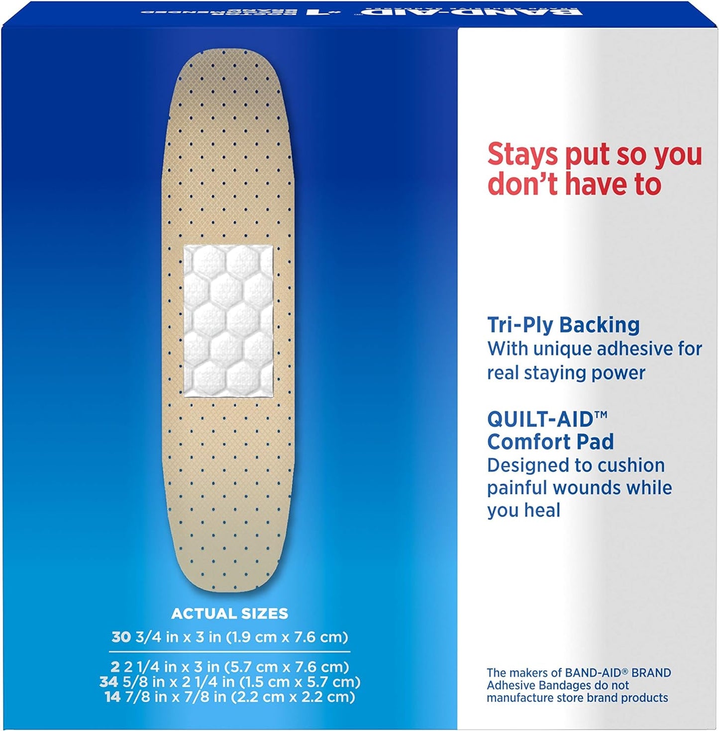 Band-Aid Brand Tru-Stay Sheer Strips Adhesive Bandages for First Aid and Wound Care, Assorted Sizes, 80 ct