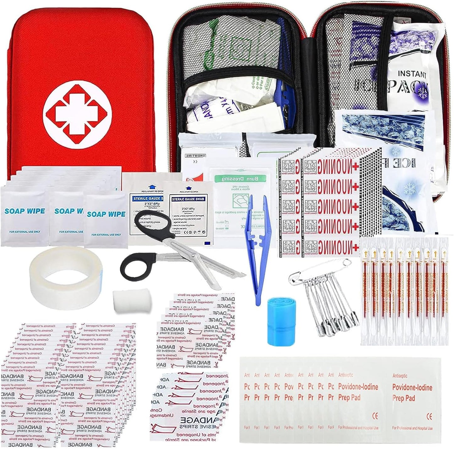 Car First Aid Kits 275Pcs Survival Gear Home Travel Size Small Emergency Kit Tactical Hiking EVA Camping Essentials Backpack Sports Office Boat Urgent Accident